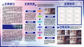 蓝色简洁企业文化展板设计模板图