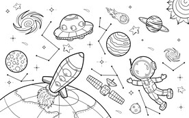 太空之旅简笔画