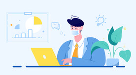 疫情居家办公插画