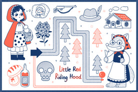 简笔画小红帽的故事