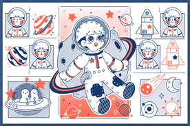 简笔画宇航员
