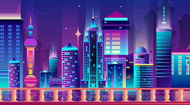 城市风光建筑插画