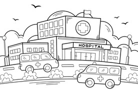 医院救护车场景