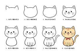 小猫简笔画教程图