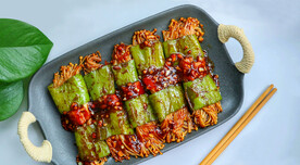 虎皮青椒煎酿金针菇