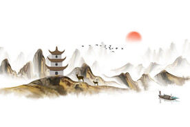 中国风山水画