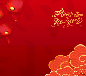 红色新年中国红喜庆主画面