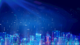 蓝色城市星光背景