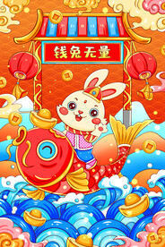 2023年春节兔年海报