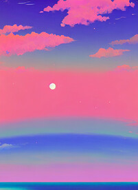 蒸汽波风格海洋