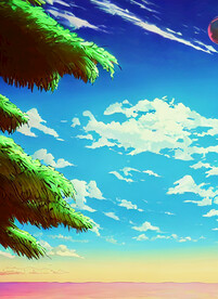 蒸汽波风格海洋