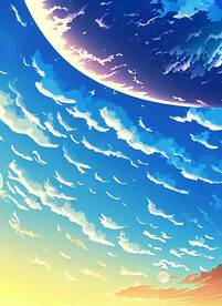 蒸汽波风格天空