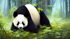 竹林大熊猫油画