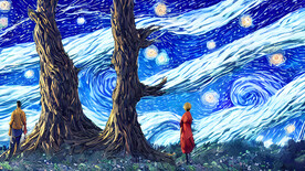 梵高风格星空油画