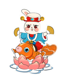 可爱喜庆新春兔