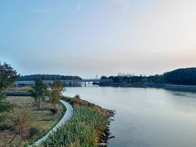 秋天跨江高架桥