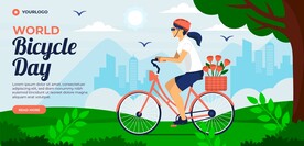 绿色户外骑行海报素材下载