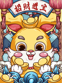 兔年招财进宝海报