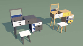 北欧风情简约翻盖梳妆台