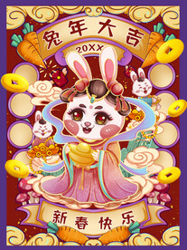 兔年大吉海报