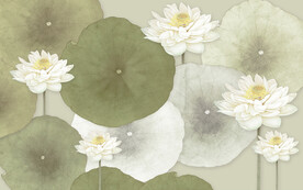 水墨山水简约花鸟背景客厅装饰画