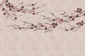 水墨山水简约花鸟背景客厅装饰画