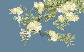 水墨山水简约花鸟背景客厅装饰画