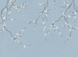 水墨山水简约花鸟背景客厅装饰画