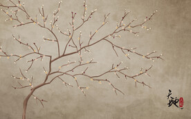 水墨山水简约花鸟客厅装饰画