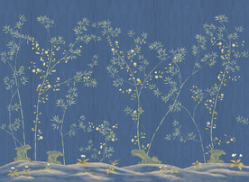 水墨山水简约花鸟背景客厅装饰画