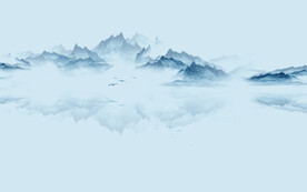 水墨山水简约花鸟背景客厅装饰画