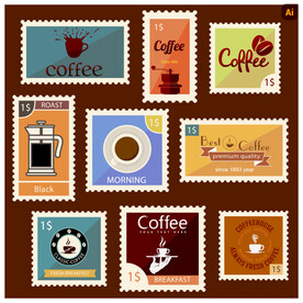 咖啡元素邮票