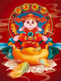 兔年 恭喜发财海报