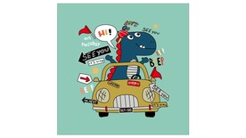 小恐龙抱枕矢量