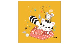 招财猫抱枕矢量