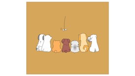 一群狗背影抱枕矢量