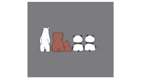 一群熊背影抱枕矢量