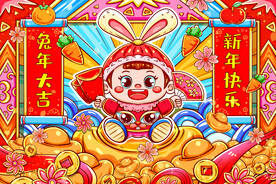 兔年大吉海报