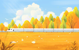 治愈霜降场景插画