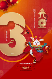 元旦倒计时2023年兔年