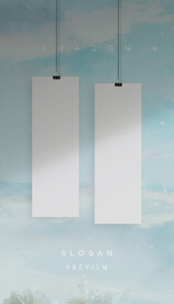 悬挂阴影双面竖版手幅样机