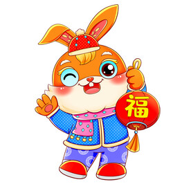 国潮兔年兔子