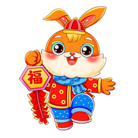 国潮兔年兔子