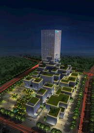 楼体园林亮化夜景效果图