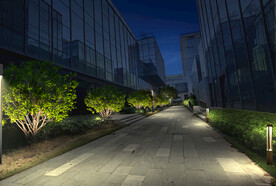 公园小道夜景效果图