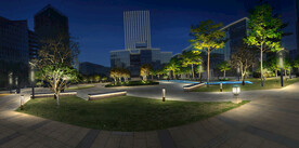 公园绿化夜景效果图