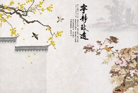 宁静致远背景墙
