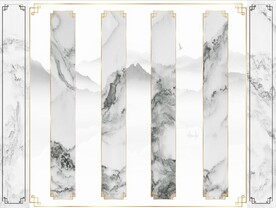 水墨山水简约花鸟背景客厅装饰画