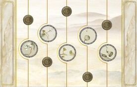 水墨山水简约花鸟背景客厅装饰画