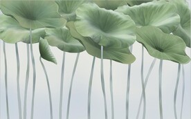 水墨山水简约花鸟背景客厅装饰画